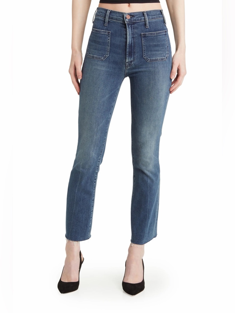 MOTHER The Hustler Patch Pocket High-Waist Jeans